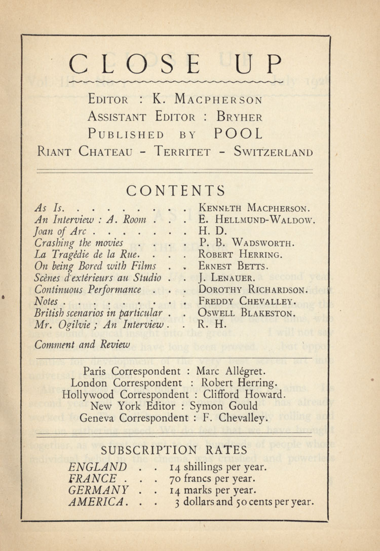 Contents Page