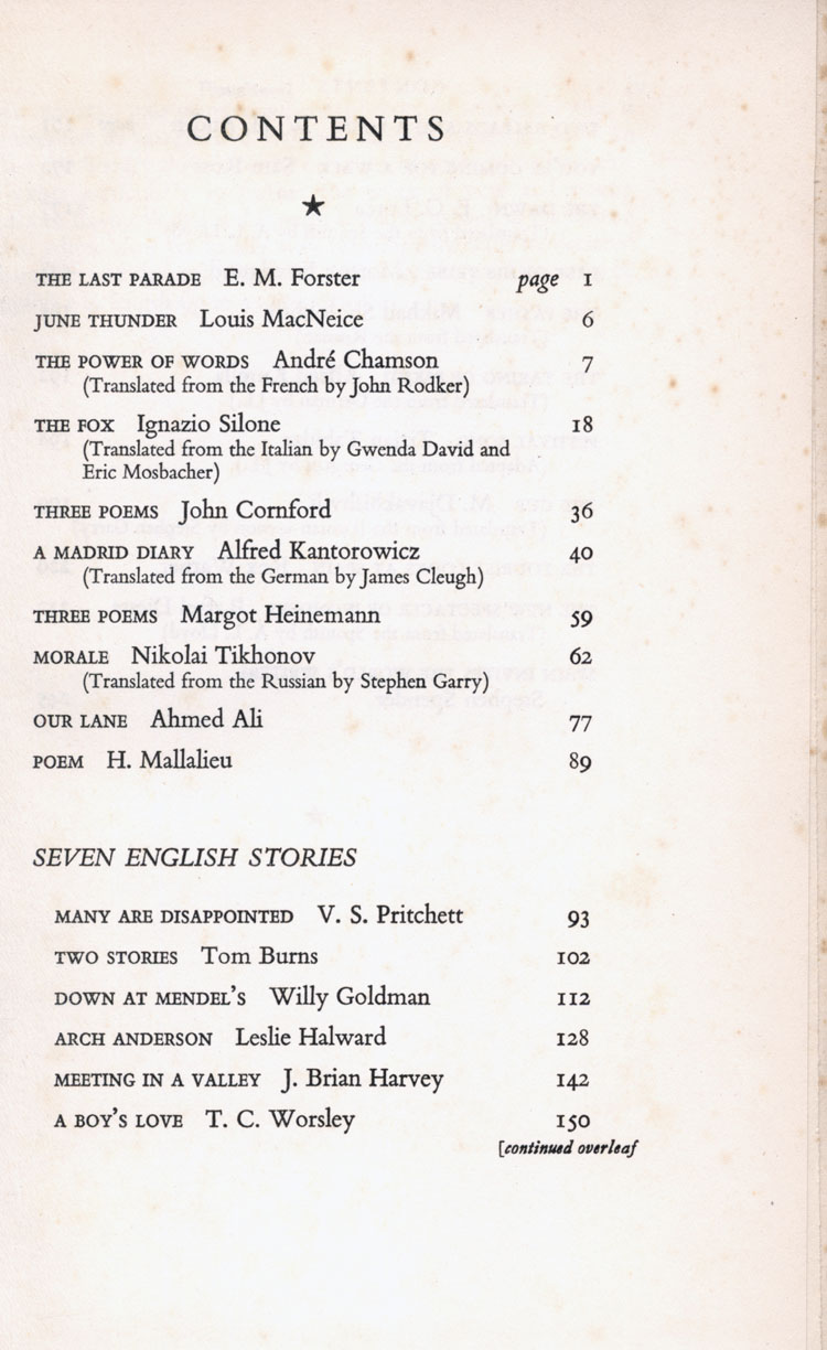 Contents Page