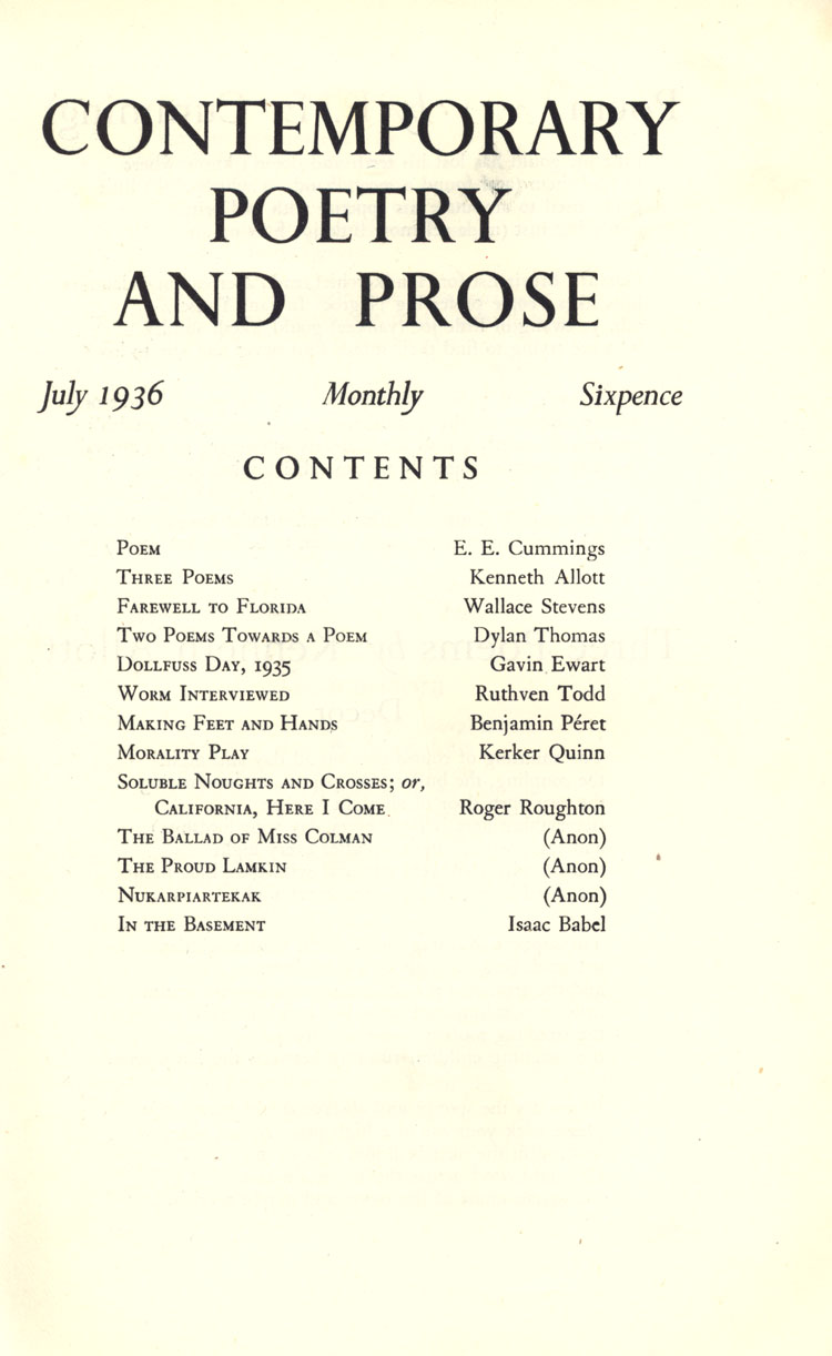 Contents Page